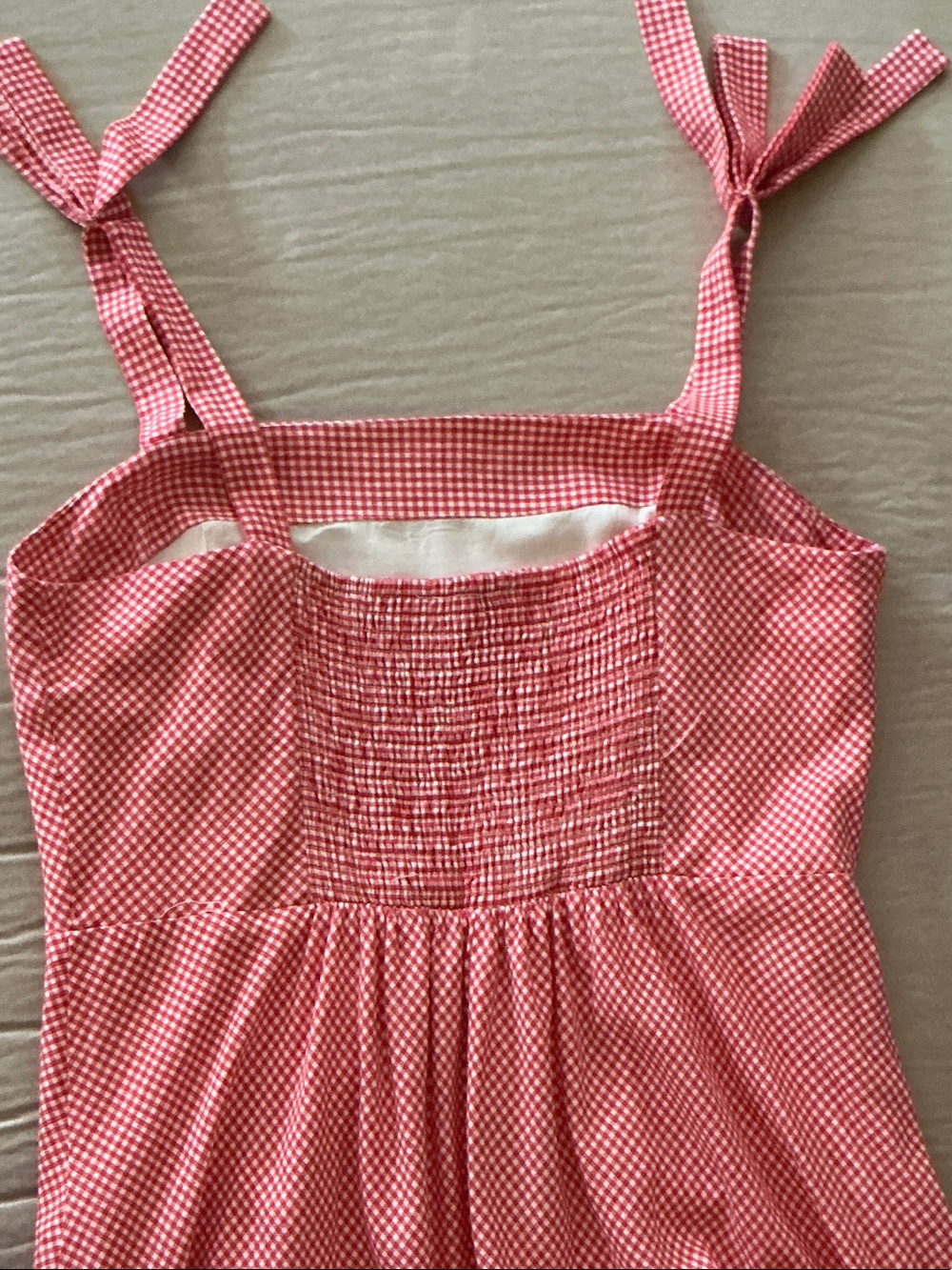 Draper James Rose-gingham Print Tie Strap Midi Dress - Picture 4 of 14
